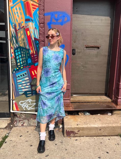 90s Floral Maxi Dress, 90’s Dresses, 90s Summer Dress, Vintage Dress Outfit, 90s Maxi Dress, 90s Floral Dress, York Outfits, New York Outfits, 90s Trends