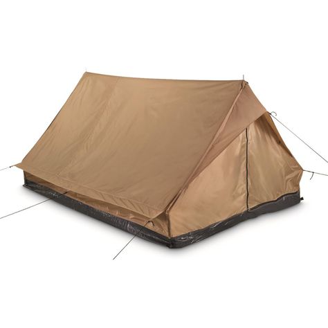 Mil-Tec Military Style 2 Man Tent, Coyote - 703421, Backpacking Tents at Sportsman's Guide Teepee Tent Camping, One Man Tent, Tent Weights, 6 Person Tent, Tenda Camping, Day Club, Tent Stakes, Cool Tents, Backpacking Tent