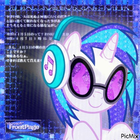 Dj Pon 3 Pfp, Mlp Dj Pon3, Dj Pony, Dj Pon3, Dj Pon 3, Song Covers, Pinterest Download, Vinyl Scratch, Glitter Bomb