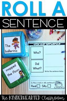 Roll a Sentence for the YEAR - Sentence Practice for Kindergarten and First Grade - Work with your primary students to get extra practice reading, editing or rewriting the sentences, and writing short stories. This download works great as a classroom activity, morning work, word work, and ELA or literacy centers. You get differentiated response pages, writing checklists, and cube inserts. {Kindy, Kinder, first graders, homeschool, home school} Shake Rattle And Roll, Morning Work Activities, Silly Sentences, Writing Checklist, Reading Stations, Subject And Predicate, Classroom Management Tool, Learning Stations, Practice Reading