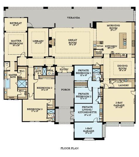 Mother In Law Suite, Mother In Law Apartment, Leather Long Jacket, Multigenerational House Plans, Multigenerational House, Two Master Suites, In Law House, Plans Architecture, House Plans One Story