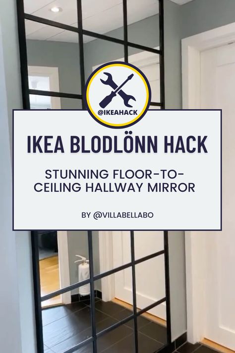 Blodlonn Ikea Mirror, Ikea Mirror, Hallway Mirror, Diy Ikea Hacks, Functional Decor, Ikea Diy, Ikea Hack, Minimalist Design, Hallway