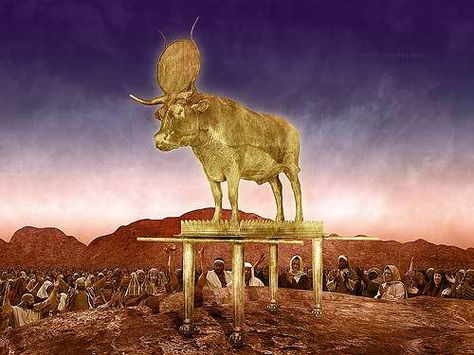 Apis as probable golden calf of Exodus - "Scholars conclude that the calf was most likely a representation of the Egyptian god Apis, a bull: symbol of sexual fertility." Apis Bull, Exodus 32, The Golden Calf, Nandi Bull, Old Testament Bible, Golden Calf, Bible Study Lessons, Ancient Civilization, Sun God