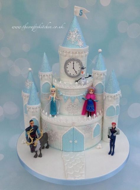 Frozen Cake Castle, Birthday Cake Princess, Torte Frozen, Disney Frozen Castle, Frozen Castle Cake, Ideas For Birthday Cake, Frozen Birthday Party Cake, Pastel Frozen, Bolo Rapunzel