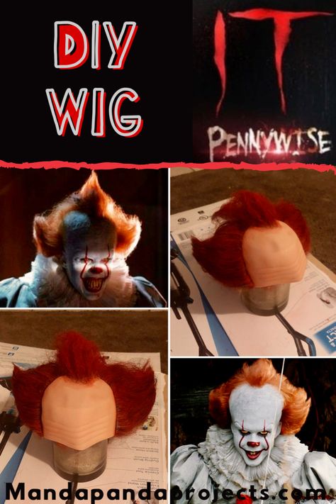 Halloween is creeping up on us real quick this year, so it's time to start thinking about the most important part of the Holiday...The Costume! IT is a classic scary movie known for it's creepy killing clown, and the one thing Pennywise is known for is that flaming red hair. I'll show you how we made our own DIY Pennywise wig from an "Old Man" wig that cost only a fraction of the price. Pennywise Diy Costume, Diy Pennywise Costume, Pennywise Costume For Kids, Pennywise Wig, Pennywise Pumpkin, Homeade Halloween Costumes, Pennywise Scary, Flaming Red Hair, Classic Scary Movies