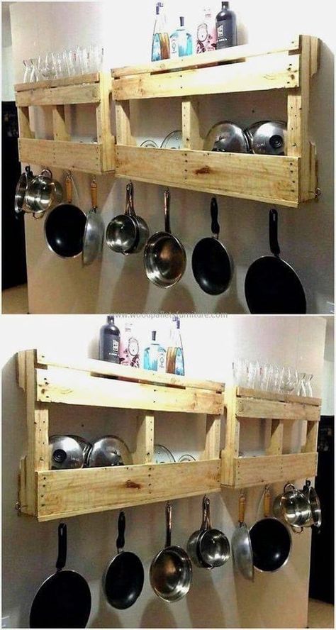 Pallet Kitchen, Wooden Pallet Furniture, Pallet Designs, Recycled Pallet, Pallet Shelves, Kitchen Cabinet Remodel, Recycled Pallets, Kitchen Design Trends, Kitchen Shelf