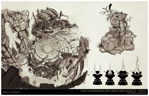 ArtStation - League of Legends, Summoners Rift update Architecture concept art, Trent Kaniuga - Aquatic Moon Trent Kaniuga, Lost Temple, Architecture Panel, Building Concept, Architecture Concept, Landscape Concept, Game Concept Art, Artist Portfolio, Riot Games