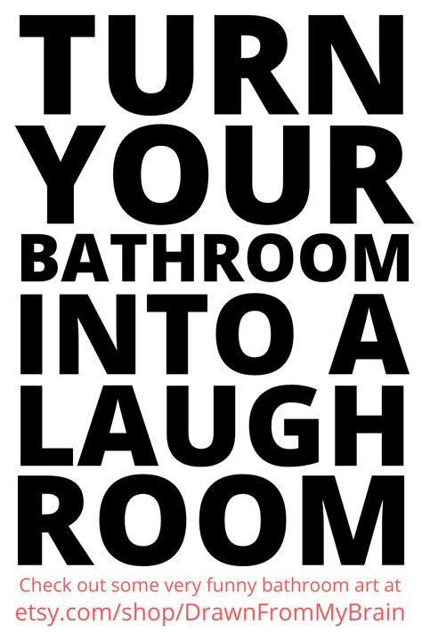 We spend a lot of time in our bathrooms. Why not give your friends a reason to laugh while they're in there? Go to Etsy shop Drawn From My Brain and check out their full range of bathroom humor, including quirky prints, weird art, and funny animal prints. They're also great for birthday gifts, dorm decor, and funny cubicle decor at the office. Your bathroom interior will never be the same! #etsy #etsyshop #bathroomart #bathroomhumor #bathroomideas Funny Bathroom Ideas, Bathroom Humor Decor, Urinal Art, Quirky Bathroom Ideas, Humorous Bathroom Art, Funny Bathroom Art Vintage, Funny Animal Bathroom Art, Quirky Bathroom, Bathroom Memes Funny