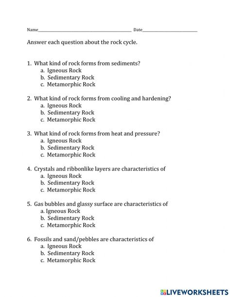 The Rock Cycle Worksheet, Rock Cycle Worksheet, Rock Cycle Diagram, Rock Cycle Activity, In School Suspension, Letter Blends, Two Step Equations, Rock Cycle, The Plaza Hotel