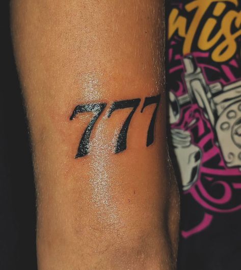 Luck is on your side. 🐞 . . . #tattooparacin #tattoocuprija #tattoosrbija #tattoojagodina #angelnumbers #777 #angelnumber777 777 Arm Tattoo, 777 Tattoo, Tattoo Thigh, Thigh Tattoo, Arm Tattoo, Tattoos, Quick Saves, Arm Tattoos