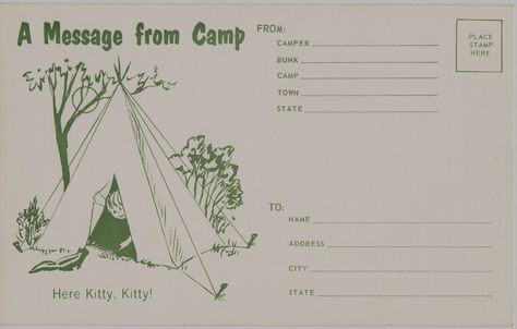 Papergreat: Postcards to send home from summer camp Adult Summer Camp, Summer Camp Aesthetic, Books History, Camp Brand, Bar Mitzvah Invitations, Camping Aesthetic, Camp Counselor, Camping Birthday, Camp Wedding