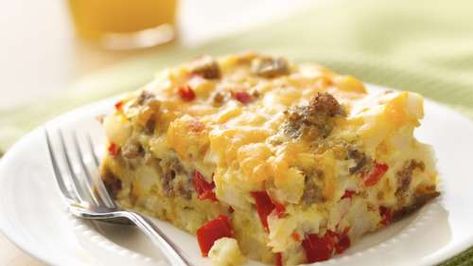 Gluten-Free Impossibly Easy Breakfast Bake Recipe - BettyCrocker.com Easy Gluten Free Breakfast, Gluten Free Breakfast Casserole, Easy Breakfast Bake, Gluten Free Bisquick, Brunch Bake, Baked Breakfast Recipes, Gf Breakfast, Gluten Free Breakfast, Bisquick Recipes