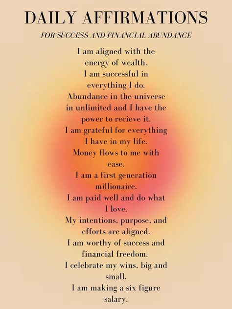 Best Affirmations For Money, Daily Affirmations Manifesting, How To Bring Money Into Your Life, Financial Success Affirmations, First Date Affirmation, Elegant Woman Affirmations, Attracting Money Affirmations, Wealth Manifestation Money Affirmations, Attract Money Affirmations