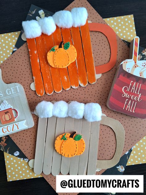 Popsicle Stick Hot Chocolate Mug Fall Party Ideas Prek, November Classroom Crafts, Popsicle Stick Fall Crafts For Kids, Elementary Craft Ideas, Fall Crafts Popsicle Sticks, Fall Popsicle Stick Crafts For Kids, Thanksgiving Crafts With Popsicle Sticks For Kids, Popsicle Stick Crafts Thanksgiving, Popsicle Sticks Fall Crafts