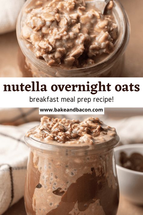 Nutella Overnight Oats Healthy, Overnight Oats Nutella, Overnight Oats Vanilla, Nutella Overnight Oats, Healthy Brekkie, Apartment Recipes, Best Overnight Oats Recipe, Macro Recipes, Breakfast Oats Overnight