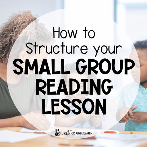 How to Structure the Small Group Reading Lesson | Sweet for Kindergarten Kindergarten Small Groups, Small Group Reading Instruction, Small Group Reading Activities, Guided Reading Lesson Plans, Phonics Reading Passages, Sight Word Fluency, Guided Reading Kindergarten, Guided Reading Lessons, Kindergarten Reading Activities