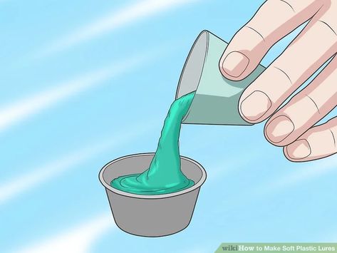 How to Make Soft Plastic Lures: 14 Steps (with Pictures) - wikiHow Soft Plastic Lure Molds, Fishing Tackle Room, Lure Molds, Fishing Worms, Plastic Worms, Homemade Fishing Lures, Diy Fishing Lures, Diy Fishing, Telescopic Fishing Rod