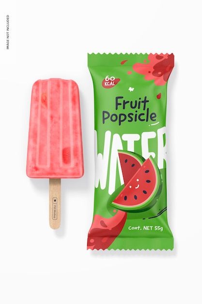 Fruit popsicle mockup, top view Free Psd | Free Psd #Freepik #freepsd #ice-cream-packaging #ice-cream-mockup #logo-mockup #mockup-marketing Popsicles Packaging, Fruit Leather Recipe, Ice Cream Logo, Watermelon Ice Cream, Ice Popsicle, Ice Candy, Ice Cream Packaging, Fruit Popsicles, Packaging Template Design