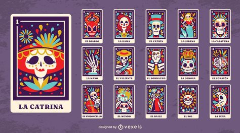 Mexican Tarot Cards, Procreate Tips, Flower Ornaments, Logo Maker, Graphic Design Art, Svg Design, Tarot Cards, Card Set, Card Design