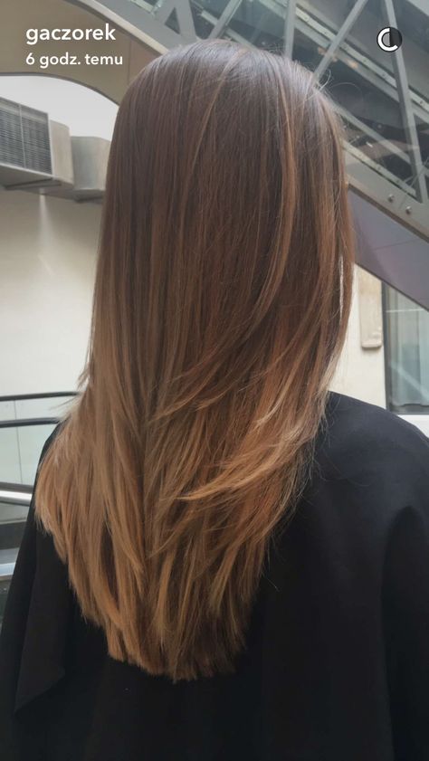 V Cut Hair, Brown Straight Hair, Rambut Brunette, Brown Hair Inspo, Straight Hair Cuts, Woman Hair, Hairstyles For Layered Hair, Hair Balayage, Hair Stylies