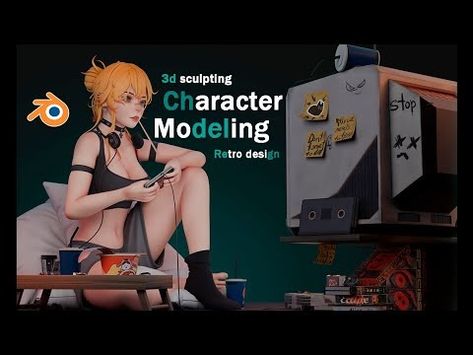 (1) Hikki 3d Character Modeling - YouTube Blender Character, Blender Character Modeling, Cell Shading, Video Game Development, Blender Tutorial, Character Modeling, Art Tutorial, Game Development, Retro Design