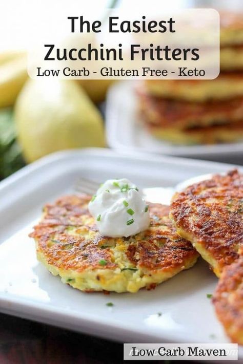 Low Carb Zucchini Fritters, Keto Snacks On The Go, Best Zucchini Recipes, Zucchini Fritters Recipe, Low Carb Maven, Snacks On The Go, Pasta Fatta In Casa, Keto Pancakes, Easy Zucchini