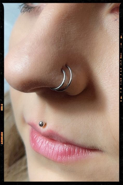 Double Nose Piercing Ring, Double Ring Nose Piercing, Double Nose Piercing Hoop And Stud, Double Nose Piercing Aesthetic, Double Nostril Piercing Same Side, Double Nose Piercing Same Side, Double Nostril, Louis Aesthetic, Double Nostril Piercing