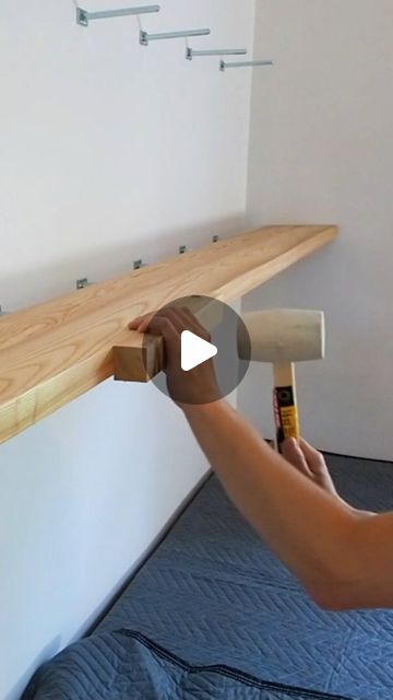 Marie | DIY Montreal on Instagram: "Did I forget to show you how I actually mounted them to the wall? Oops 😅 Here ya go!

#floatingshelves #shelfinstallation #woodworking #carpentry #woodworker #diyshelves #ashwood #shelves #diylife #solidwood #diyhomeoffice" Solid Floating Shelves, Floating Shelf Closet, Diy Montreal, Solid Wood Floating Shelves, Diy Floating Shelves, 2022 Happy New Year, Floating Shelves Diy, Wood Floating Shelves, Happy New Year Everyone