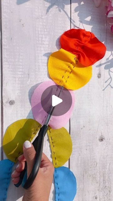 Shaily Quicky Crafts🌺 on Instagram: "Fabric Flowers 🌼   #reels #trending" Flowers From Fabric Scraps, Sewn Flowers Patterns, Fabric Corsage Diy, Flowers Made From Fabric, Fabric Flower Applique, Easy Fabric Ornaments Diy, Material Flowers How To Make, Fabric Leaves Diy, Diy Fabric Flowers Tutorial