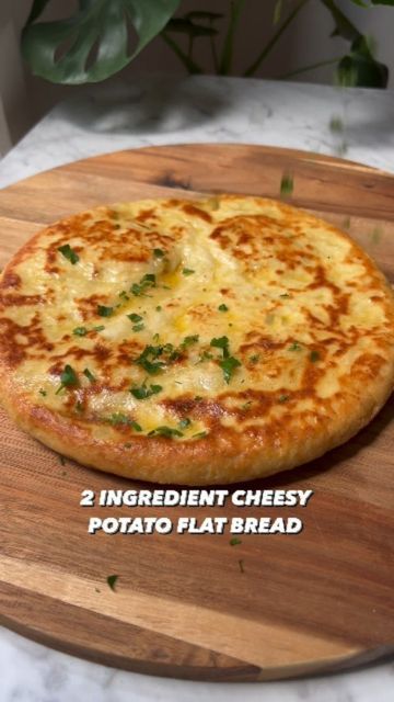 Cheesy Potato Bread, Stuffed Flat Bread Recipe, Potato Flake Bread, Potato Cheese Bread Recipe, Potato Flat Bread Recipe, Potato Flakes Bread Recipe, Bread Starter Recipe With Potato Flakes, Potato Cheese Stuffed Flatbread, Plantbased Recipes