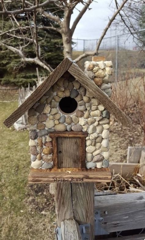 Bird Houses Diy, Rock Ideas, Birdhouse, Bird Houses, Bird House, Sale Items, Mosaic, Yard, Stone