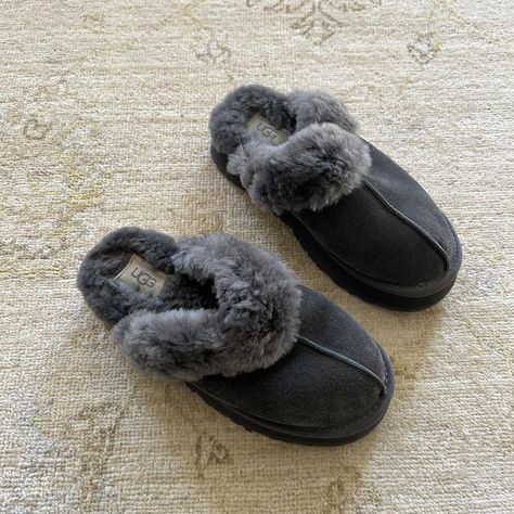 The cutest grey ugg fur slipper boots! Size women’s... - Depop Grey Ugg, Fur Slippers, Slipper Boots, The Cutest, Slippers, Boots, Grey