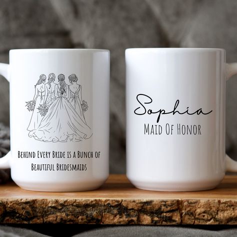 Bridesmaid Gift Bridesmaid Proposal Personalized Mug Bridesmaid Mug Custom Glass Mug Bridal Party Gift Maid Of Honor Mug matron of honor by JaredDesignStore on Etsy Bridesmaid Groomsmen Gifts, Bridesmaid Mug, Bridesmaid Getting Ready, Matron Of Honor, Best Wedding Gifts, Matron Of Honour, Groomsmen Gifts, Glass Mug, Personalized Mug