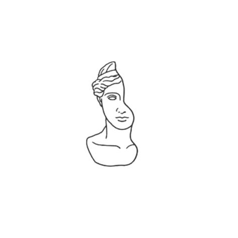 Minimalist Statue Tattoo, Roman Tattoo Ideas Women, Hypatia Tattoo, Simple Greek Tattoos, Small Greek Tattoos, Odyssey Tattoo, Greek Tattoo Design, Ancient Greek Tattoo, Greece Tattoo