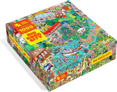 Amazon.com: Big Rock City • 1000-Piece Jigsaw Puzzle from The Magic Puzzle Company • Special Edition : Toys & Games Magic Puzzles, Visual Illusion, Big Rock, Rock City, New Puzzle, Puzzle Design, Puzzle Solving, 1000 Piece Jigsaw Puzzles, Stem Activities