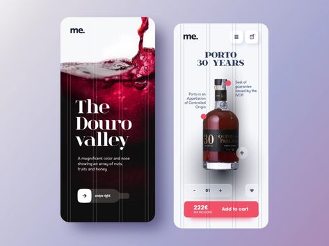 Wine App, Ux App Design, Ui Ux App, Mobile App Design Inspiration, Ux Mobile, Douro Valley, Theme Inspiration, App Design Inspiration, App Interface