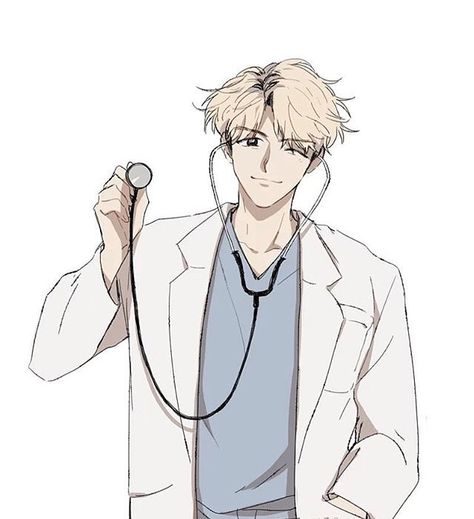 Doctor byun Anime Doctor Drawing, Medical Artwork, Doctor Drawing, Exo Fan Art, Anime Smile, Anime Cover Photo, Medical Art, Cute Doodles Drawings, Guy Drawing