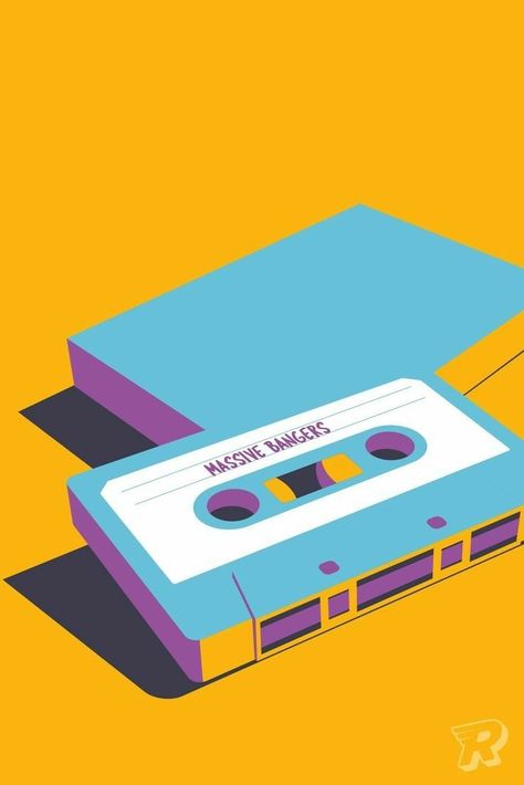 Posca Marker, Old School Music, 카드 디자인, Retro Music, Personalized Wall, Personalized Wall Art, Flat Illustration, Cassette Tapes, Graphic Design Posters