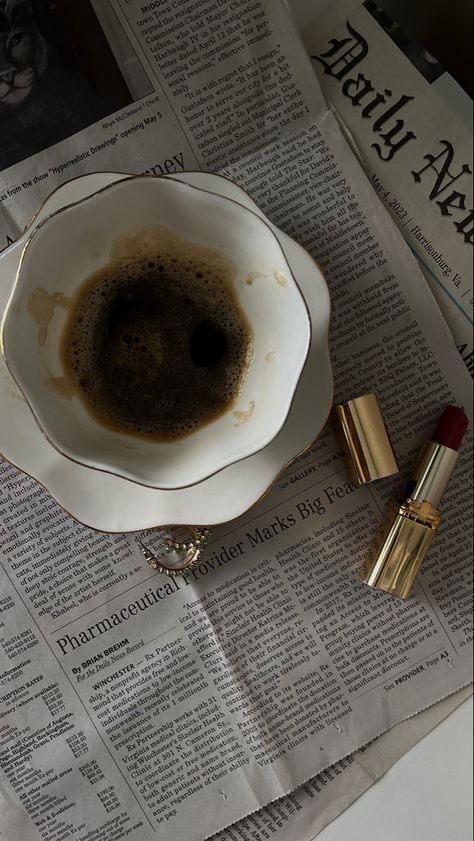 Newspaper Aesthetic Instagram, Newspaper Astethic, Daily Aesthetic Photos, Vintage Coffee Aesthetic, Coffee Astethic, Cup Of Tea Aesthetic, Coffee Wallpaper Aesthetic, Vintage Newspaper Aesthetic, Coffee Photography Aesthetic