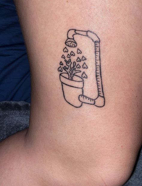 Plant Watering Itself Tattoo, Watering Plant Tattoo, Self Love Tattoo, Plant Watering, Love Tattoo, Plant Tattoo, Art Ink, Tattoo Inspo, Love Tattoos