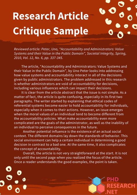 Research article critique sample that will show you how to write a perfect one all on your own. See more samples here! https://www.phdresearch.net/how-to-critique-a-research-article-guide/ How To Write A Critique Paper, Article Critique Example, Research Article Writing, Article Writing Samples, Article Review Sample, How To Write Articles, Critique Paper Example, Critique Paper, Essay About Yourself