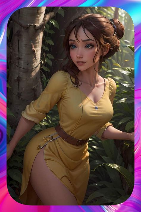 Disney Jane, Dark Disney Princess, Tarzan Disney, Tarzan And Jane, Jane Porter, Disney Princess Artwork, Disney Princess Makeover, Disney Fanart, Harley Quinn Comic