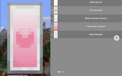 Cute Pink Minecraft Banners, Cute Banner Designs Minecraft Pink, Minecraft Banner Designs Pink, Minecraft Banner Recipes, Heart Banner Minecraft, Cute Banner Designs Minecraft, Pink Heart Banner, Sanrio Minecraft, Banners Minecraft