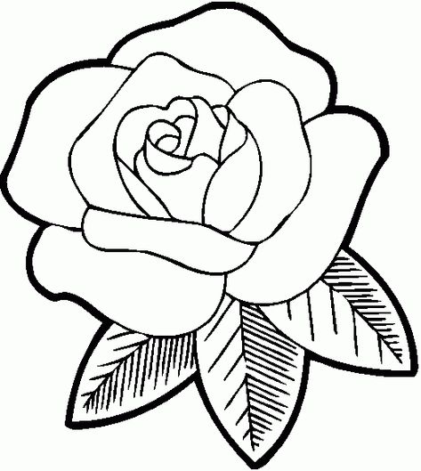 imagenes de rosas para colorear Rose Outline Drawing, Rose Drawing Simple, Simple Flower Drawing, Printable Flower Coloring Pages, Rose Outline, Rose Coloring Pages, Easy Flower Drawings, Rose Drawing, Roses Drawing