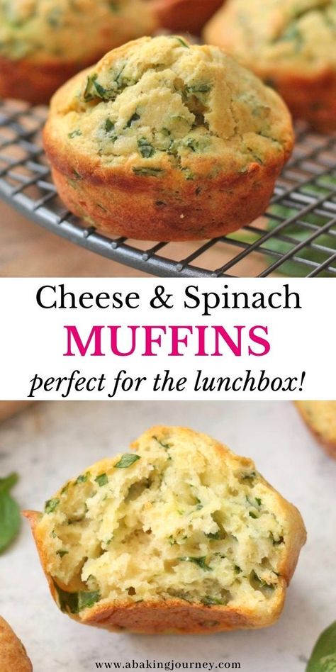 These Cheddar Spinach Muffins make a delicious savoury baked goods that can be served as an appetiser or enjoyed as a snack. These savoury cheese muffins are also a great lunchbox meal idea for your kids, packed with hidden veggies! Savory Muffins For Kids, Toddler Spinach Recipes, Cheese Spinach Muffins, Toddler Muffin Recipes, Spinach Muffins For Kids, Lunchbox Muffins, Cheesy Muffins, Healthy Savoury Muffins, Muffins For Kids