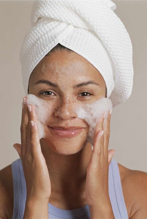 It's not the same thing, Susan! Picking the right product, face wash or face cleanser, can make all the difference depending on your skin type. It's time to get washing (correctly). #beauty #beautytips #skincare #facewash #facecleanser #southernliving Glowing Skin Overnight, Skin Care Routine 40s, Best Skin Cream, Salicylic Acid Cleanser, Tips For Oily Skin, Simple Skincare Routine, Homemade Beauty Tips, Skin Cleanser Products, Skin Tips