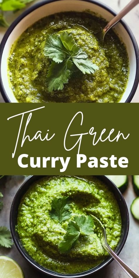 Make your own Thai Green Curry Paste at home with this easy, flavorful recipe! 🌿🌶️ Packed with fresh herbs, green chilies, and fragrant spices, this paste is perfect for creating authentic Thai curries. Elevate your cooking with bold flavors and spice!

📌 Pin this recipe to make fresh and flavorful Thai green curry paste for your next Thai-inspired meal!
#ThaiGreenCurry #CurryPaste #ThaiCuisine #BoldFlavors #EasyCooking #HomemadeCurry Thai Green Curry Paste Recipe, Green Curry Recipes Thai, Thai Curry Recipes Vegetarian, Green Curry Paste Recipe, Easy Thai Green Curry, Thai Green Curry Recipe, Green Thai Curry, Curry Paste Recipe, Thai Curry Recipes