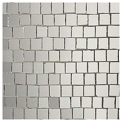 3/4 in. Staggered Roman Silver Glass Mosaic Tile: Remodelista Tile Countertop, Red Ceiling, Mosaic Bathroom Tile, Square Mosaic Tile, Stained Glass Mirror, Silver Tile, Mosaic Bathroom, Silver Walls, Mirror Mosaic