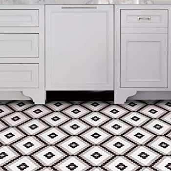 Leyton Peel & Stick Floor Tiles, Vinyl Flooring - Amazon Canada Easy Bathroom Upgrades, Stick Floor Tiles, Hexagon Print, Bathroom Addition, Laundry Ideas, Peel And Stick Floor, Vinyl Floor Tiles, Vinyl Tile Flooring, Floor Remodel