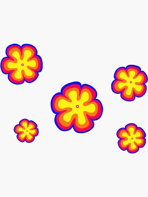 "70's style flowers" Sticker by abigailscherer | Redbubble 70s Stickers, 70’s Style, 60s Fashion, Glossier Stickers, Transparent Stickers, Button Pins, 70s Fashion, Mask For Kids, Flower Print